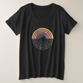 Boho Rainbow Wisdom: Happiness & Rain Quote Art Große Größe T-Shirt