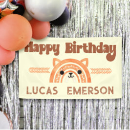 Boho Rainbow Woodland Fox Geburtstagsparty Begrüßu Banner