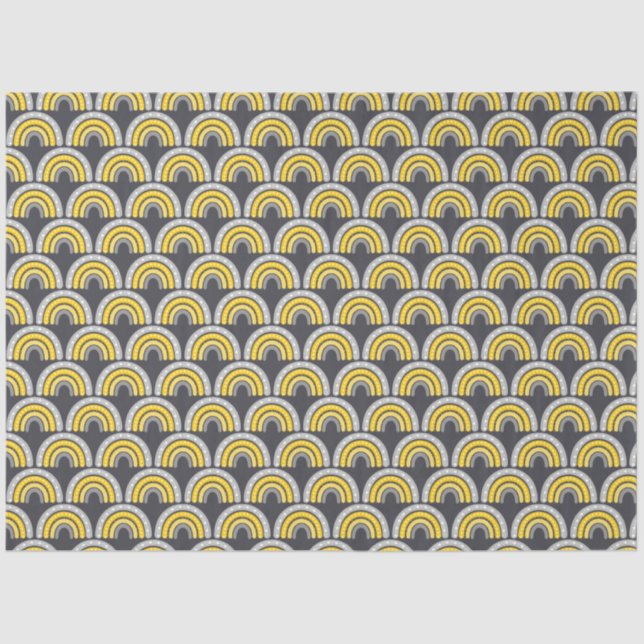 Boho Rainbow Yellow and Gray Seidenpapier (Vorderseite)