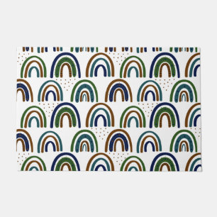 Boho Rainbows Blue Green und Brown Fußmatte