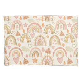 Boho Rainbows Earthy Warm Terracotta Tones Kissenbezug