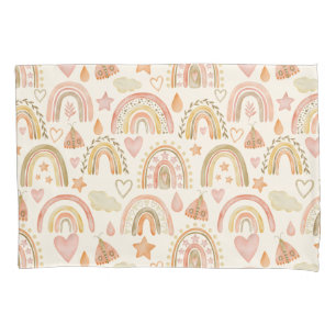 Boho Rainbows Earthy Warm Terracotta Tones Kissenbezug