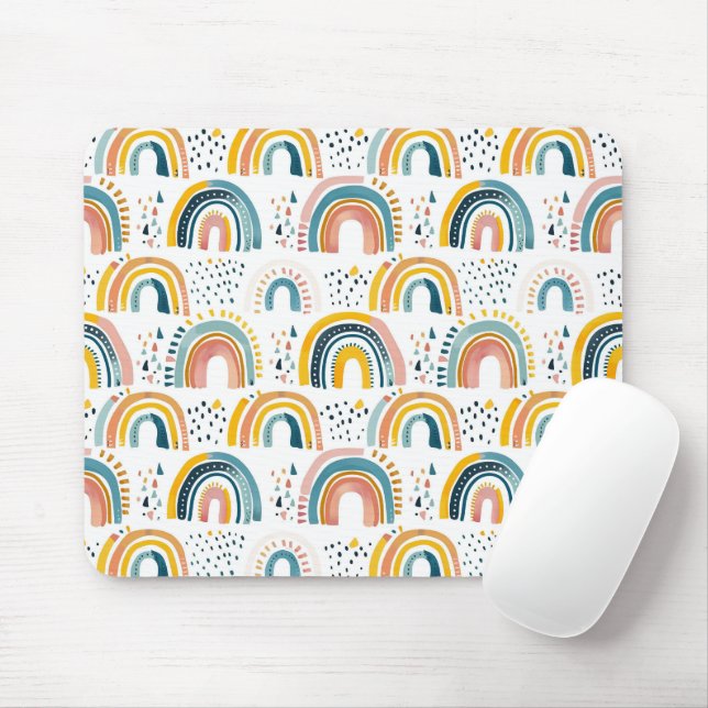Boho Rainbows Mousepad (Mit Mouse)