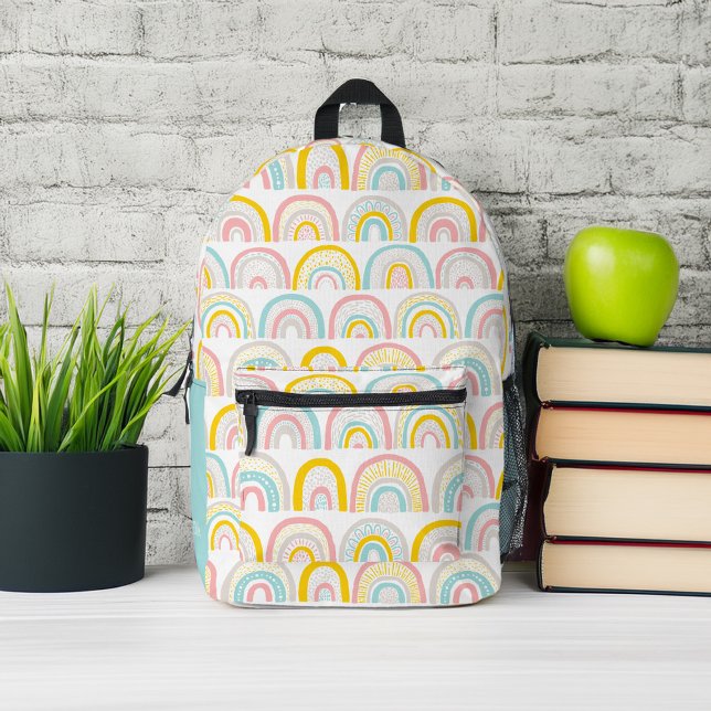 Boho Rainbows Pattern Personalisiert Bedruckter Rucksack (Von Creator hochgeladen)
