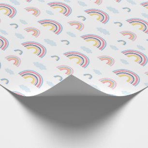 Boho Rainbows Pink Blue Hübsch Geschenkpapier