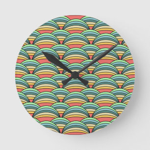 Boho Rainbows Runde Wanduhr