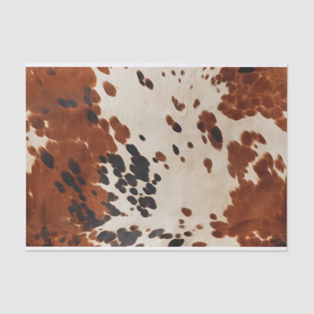 Boho Ranch Cowhide Leder Geschenktütenpapier Seidenpapier (Vorderseite)