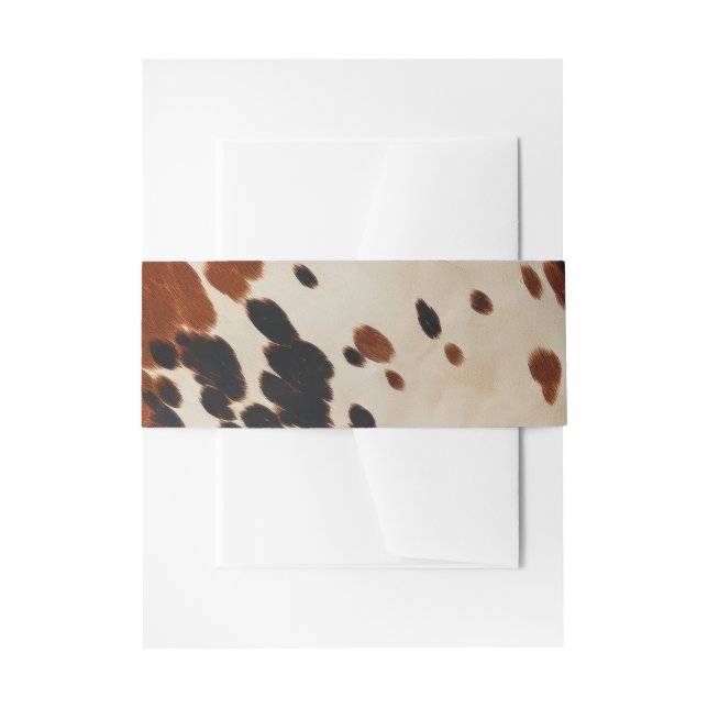 Boho Ranch Cowhide Wedding Invitation Belly Band (Vorderseite Beispiel)
