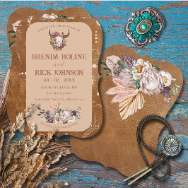 Boho Ranch Desert Tan Wedding Einladung