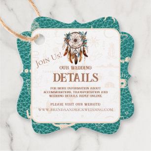 Boho Ranch Wild West Imitats Leather Türkis Detail Geschenkanhänger