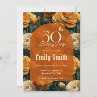 Boho Ranunculus Charme Ehefrau Geburtstag Einladung