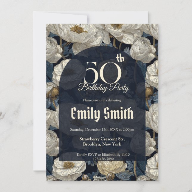 Boho Ranunculus Flower Custom Birthday Einladung (Vorderseite)