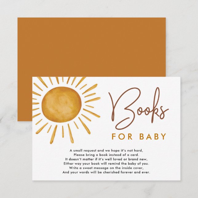 Boho Ray of Sunshine Books for Baby Begleitkarte (Vorne/Hinten)