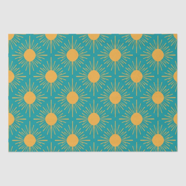 Boho Ray von Sun Turquoise Seidenpapier (Vorderseite)