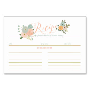 Boho Recipe Brautparty Cards Tischnummer