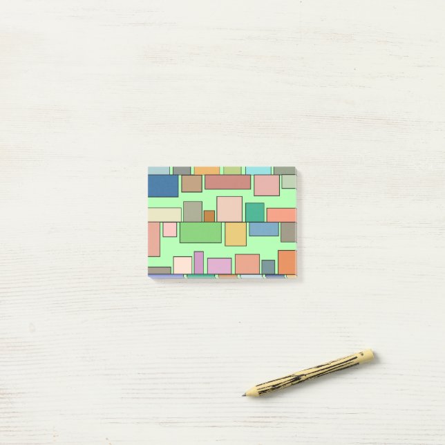 Boho Rectangle Post-it Klebezettel (Auf Schreibtisch)