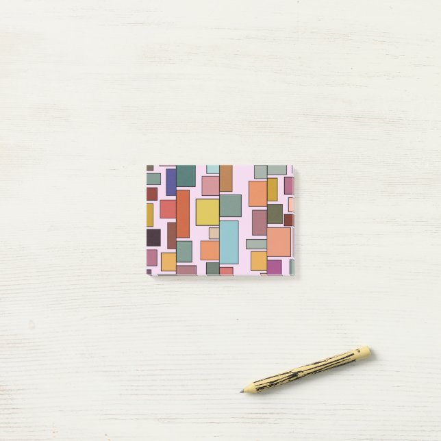 Boho Rectangle Post-it Klebezettel (Auf Schreibtisch)
