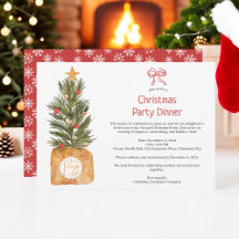 Boho Red and White Corporate Christmas Tree Party