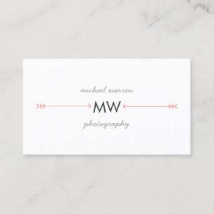 Boho Red Arrows Monogram Logo Visitenkarte
