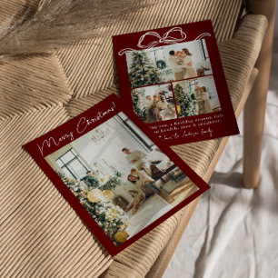 Boho Red Maroon Foto Ribbon Stilvolle Weihnachten