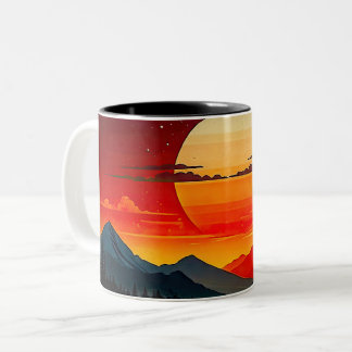 BOHO RED SUNSET Design Zweifarbige Tasse