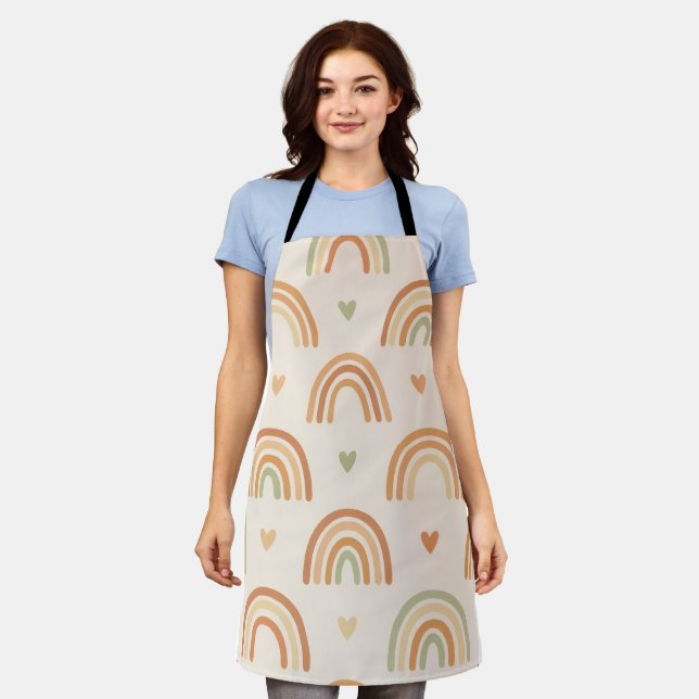 Boho-Regenbogen-All-Over-Druckschürze Schürze (Getragen)
