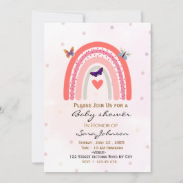 Boho Regenbogen-Baby-Einladung Einladung