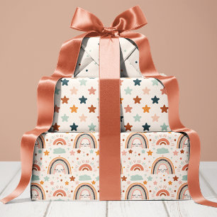 Boho-Regenbogen-Baby-Party Geschenkpapier Set