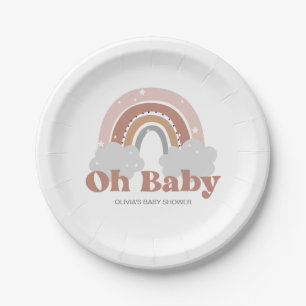 Boho-Regenbogen-Baby-Party Pappteller