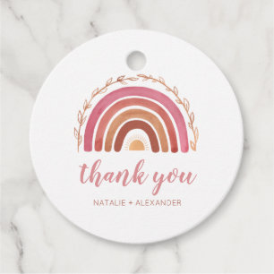 Boho-Regenbogen-Baby-Shower-Dankeschön-Anhänger Geschenkanhänger