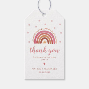 Boho-Regenbogen-Baby-Shower-Dankeschön-Anhänger Geschenkanhänger