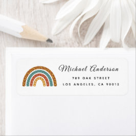 Boho-Regenbogen-Baby-Shower-Rücksende-Adressetiket
