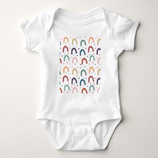 Boho-Regenbogen Baby Strampler (Vorderseite)