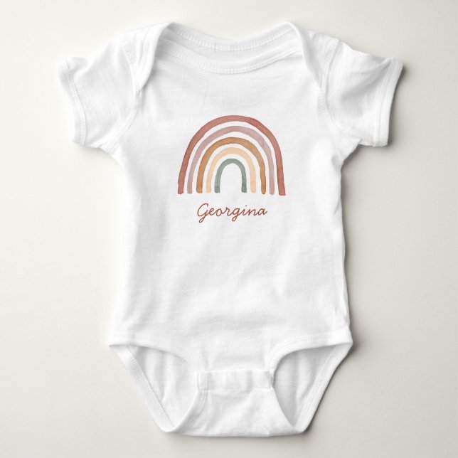 Boho Regenbogen  Baby Strampler (Vorderseite)