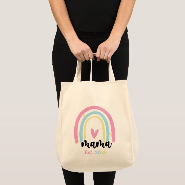 Boho Regenbogen Benutzerdefinierte Mama Errichtet  Tragetasche (Vorderseite (Produkt))
