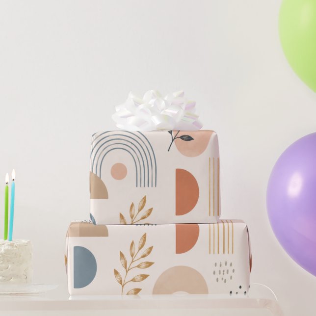 Boho-Regenbogen-Botanik  Geschenkpapier (Partygeschenke)