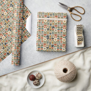 Boho-Regenbogen & Botanisches Nahtloses Muster Geschenkpapier