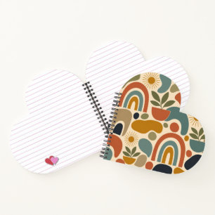Boho-Regenbogen & Botanisches Nahtloses Muster Notizbuch