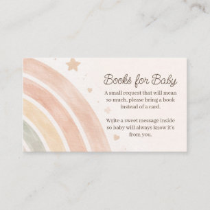 Boho-Regenbogen-Bücher für Baby-Minimal-Baby-Party Begleitkarte