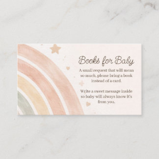 Boho-Regenbogen-Bücher für Baby-Minimal-Baby-Party Begleitkarte