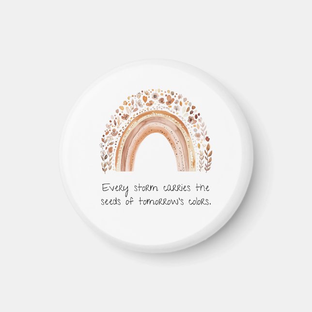 Boho-Regenbogen-Button-Pin Magnet (Vorne)