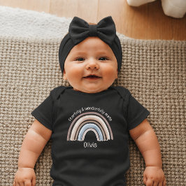 Boho-Regenbogen-Christliche-personalisierte-Neugeb Baby Strampler