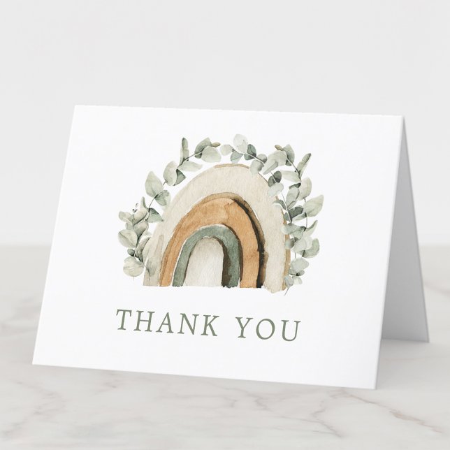 Boho-Regenbogen Danke (Boho Watercolor Rainbow Thank You Card by Painted Paperie
)
