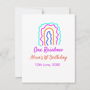 Boho-Regenbogen-Ein-Geburtstag-Kinder-hell-retro-k Mitteilungskarte