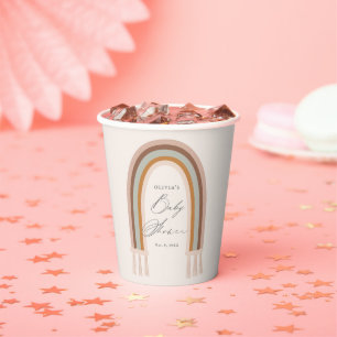 Boho-Regenbogen-Erdtöne-Baby-Party Pappbecher