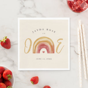 Boho Regenbogen Erster Geburtstag Serviette