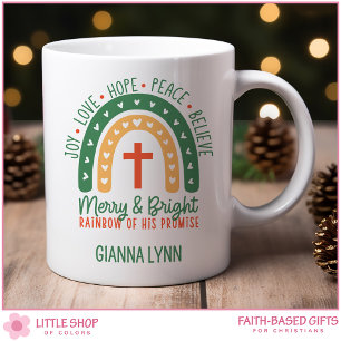 Boho Regenbogen Fröhlich und Hell Weihnachten Kaffeetasse