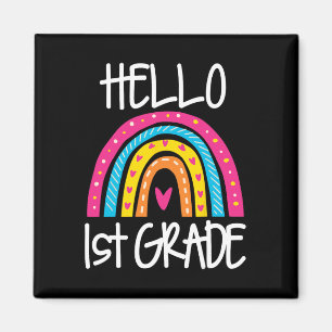Boho Regenbogen Hallo 1. Klasse Erster Schultag Le Magnet