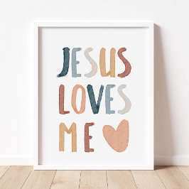 Boho Regenbogen Jesus Liebe ich drucken Poster