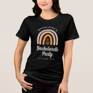 Boho Regenbogen-Junggeselinnen-Abschied Tri-Blend Shirt